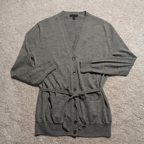 J CREW 100% Merino Wool Belted Long Cardigan XS-S - Picture 1 of 6